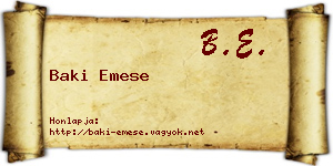 Baki Emese névjegykártya